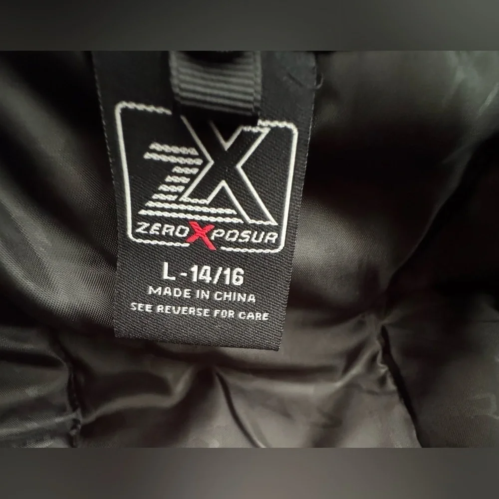 ZeroXposur  Puffy Black Jacket with Red and Gray Accents